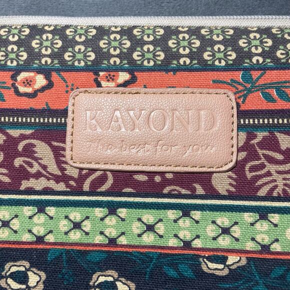 Kayond Canvas Laptop Tablet iPad Zip Up Sleeve Case Multicolor Boho Print - Picture 3 of 10